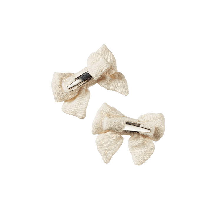 NATURE BABY - BOW HAIR CLIPS: NATURAL 