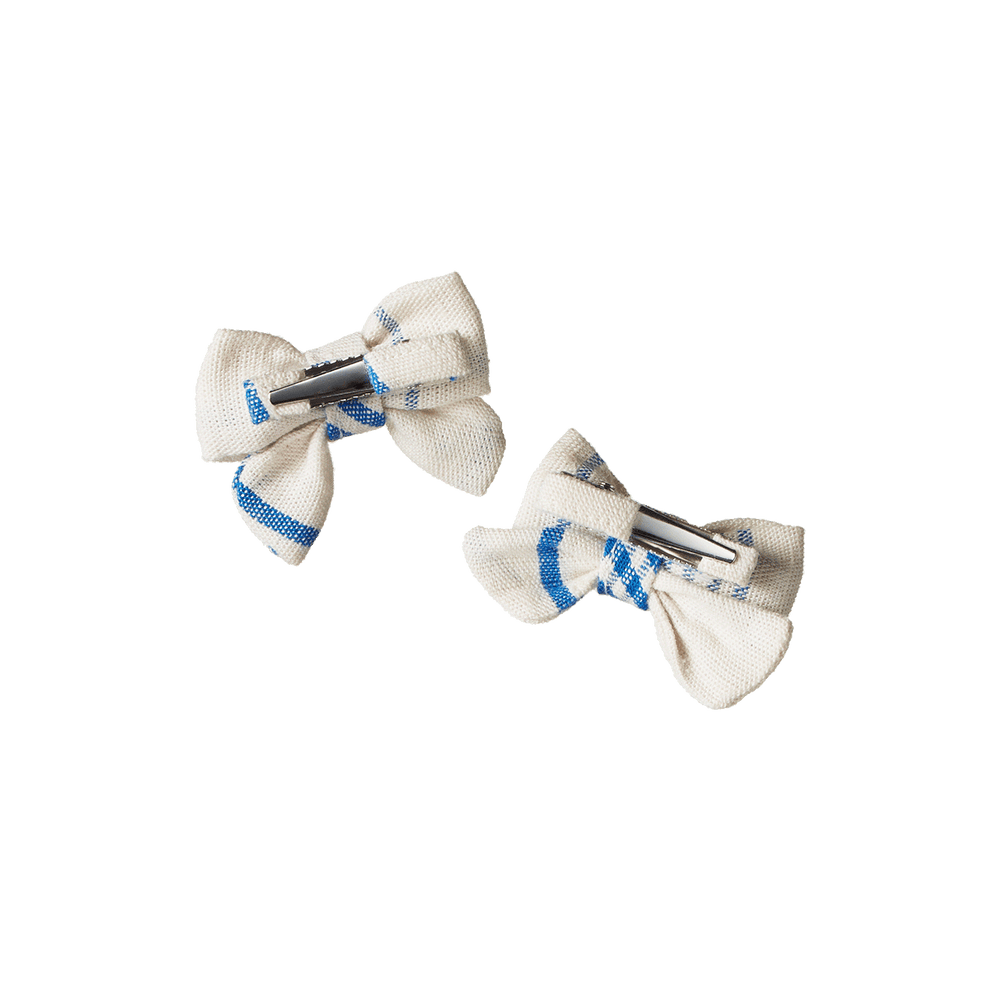 NATURE BABY - BOW HAIR CLIPS: CLYDE CHECK 