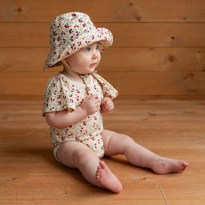 NATURE BABY - HOLIDAY SUNHAT: KITCHEN GARDEN PRINT [sz:S - 0-6 MTHS]