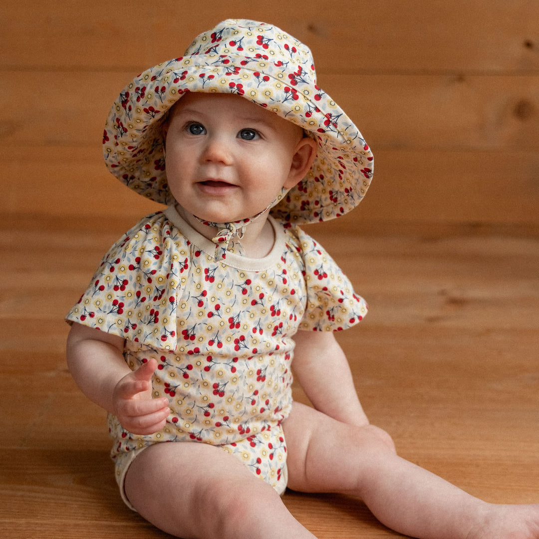 NATURE BABY - HOLIDAY SUNHAT: KITCHEN GARDEN PRINT [sz:S - 0-6 MTHS]