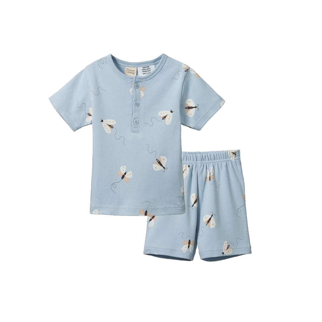 NATURE BABY - 2PC SHORT SLEEVE PYJAMA SET: BUTTERFLY DANCE SLEEPWEAR PRINT [sz:1 YR]
