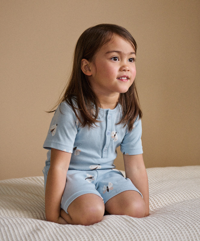 NATURE BABY - 2PC SHORT SLEEVE PYJAMA SET: BUTTERFLY DANCE SLEEPWEAR PRINT [sz:1 YR]