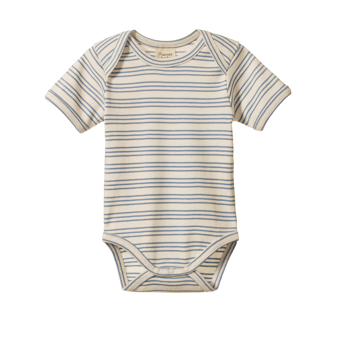 NATURE BABY - SHORT SLEEVE BODYSUIT: STRIPE TRIO [sz:0-3 MTHS]