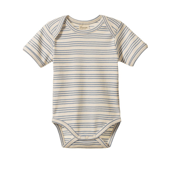 NATURE BABY - SHORT SLEEVE BODYSUIT: STRIPE TRIO [sz:0-3 MTHS]