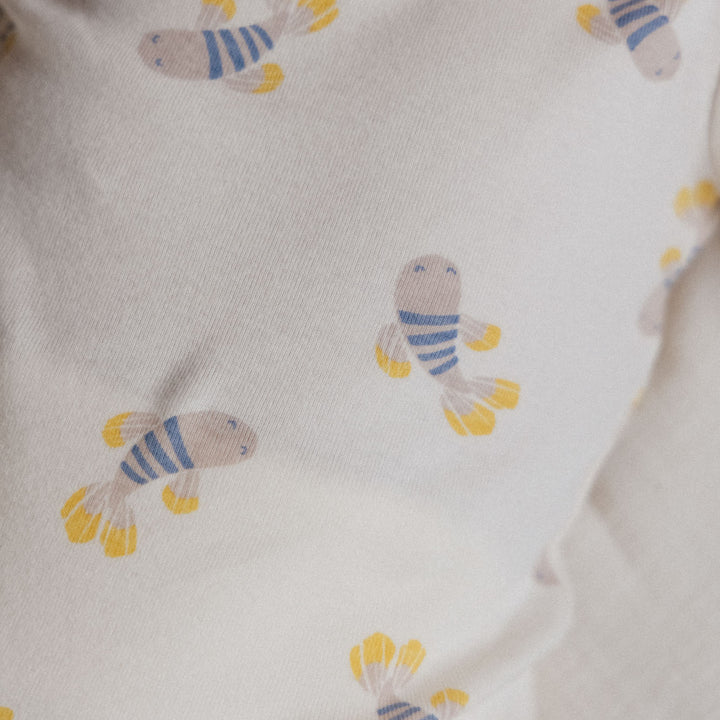 NATURE BABY - SHORT SLEEVE BODYSUIT: FISH FABLE PRINT [sz:0-3 MTHS]