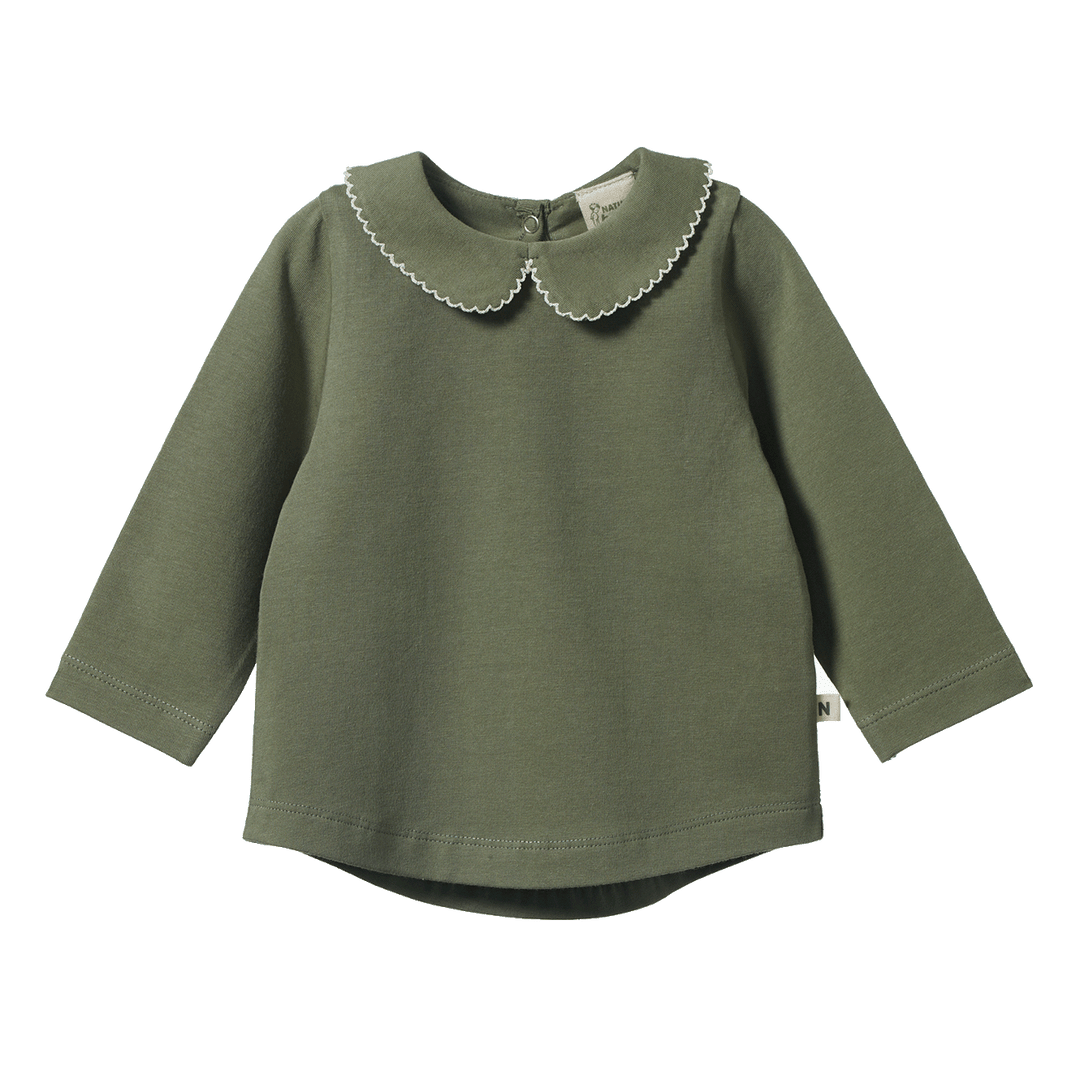 NATURE BABY - SPRINTER COLLECTION: AGNES TOP NETTLE [sz:6-12 MTHS]
