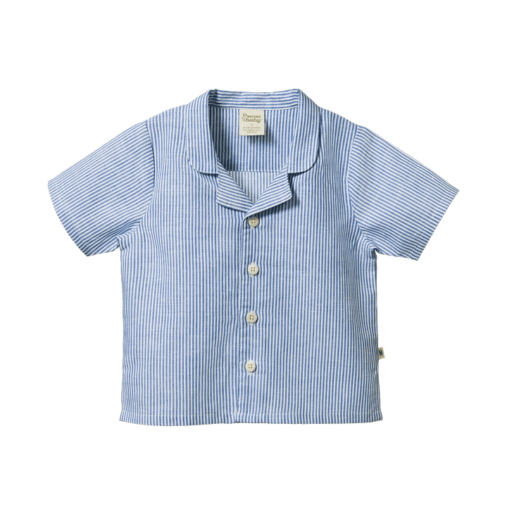 NATURE BABY - SHORT SLEEVE CARAVAN SHIRT: REGATTA PRINT [sz:6-12 MTHS]