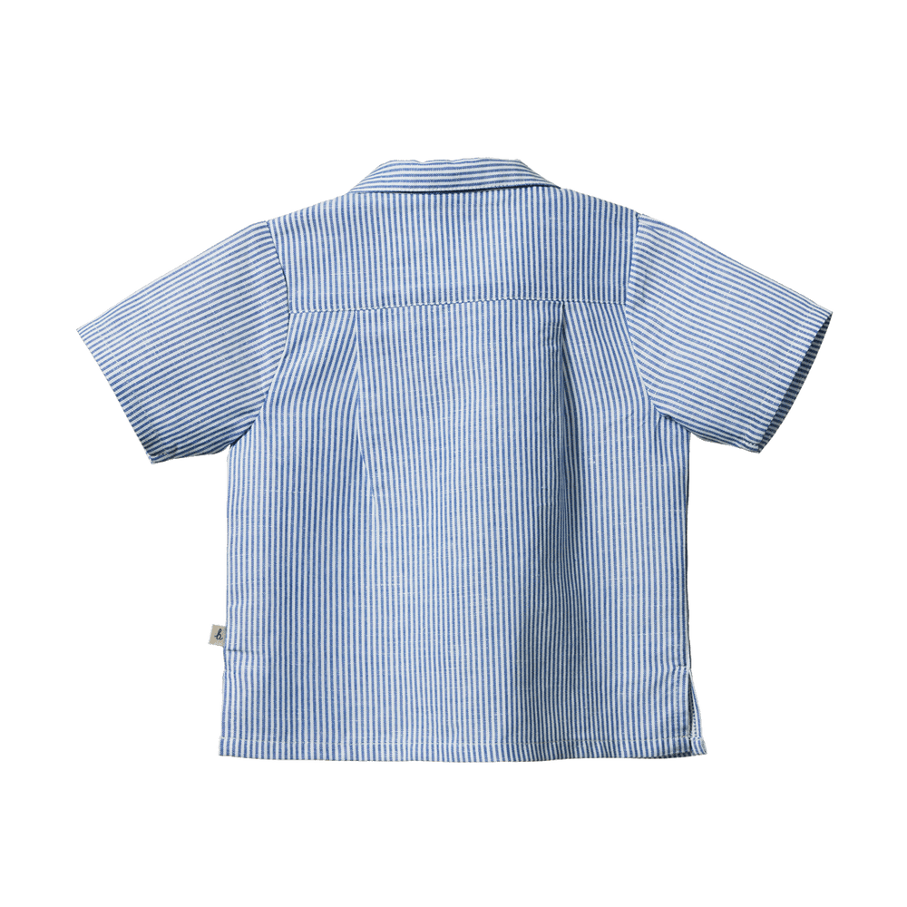 NATURE BABY - SHORT SLEEVE CARAVAN SHIRT: REGATTA PRINT [sz:6-12 MTHS]