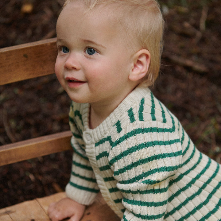 NATURE BABY - LOU SUIT COTTON KNIT: PINE SAILOR STRIPE [sz:0-3 MTHS]