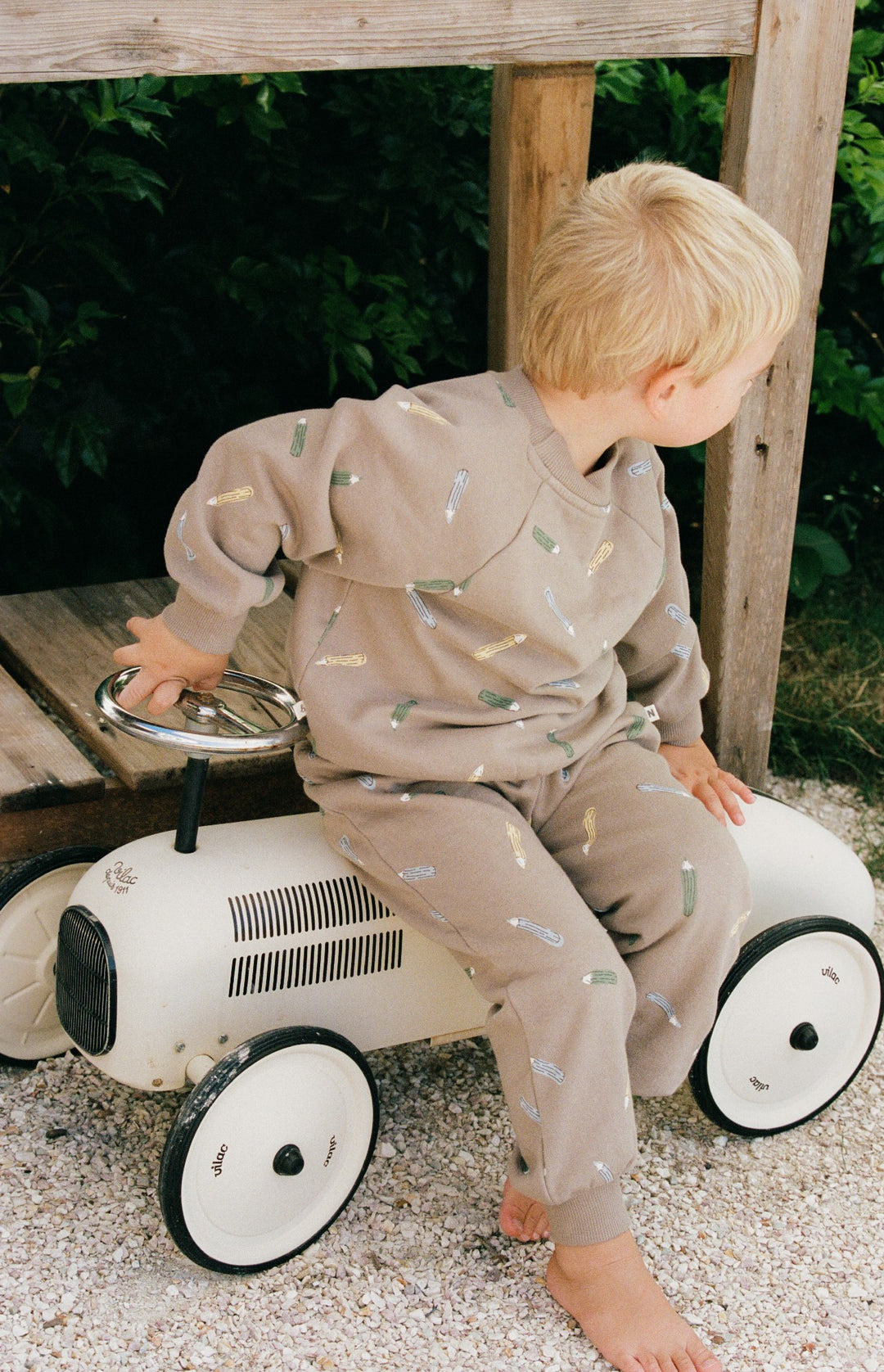 NATURE BABY - SPRINTER COLLECTION: SUNDAY TRACK PANTS PENCIL PRINT [sz:6-12 MTHS]
