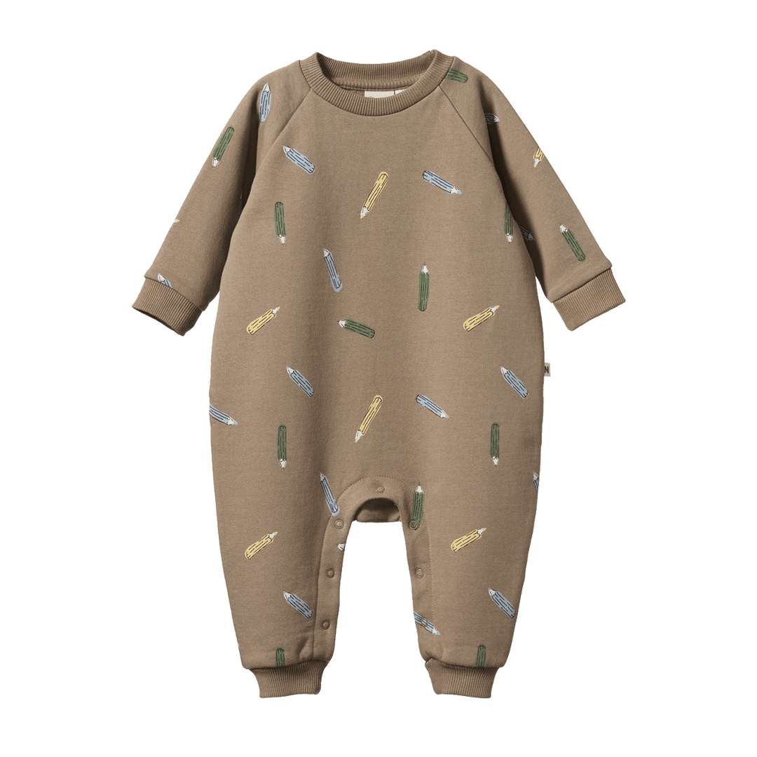NATURE BABY - SPRINTER COLLECTION: JUNO ROMPER PENCIL PRINT [sz:0-3 MTHS]