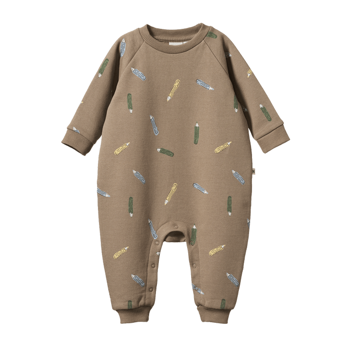 NATURE BABY - SPRINTER COLLECTION: JUNO ROMPER PENCIL PRINT [sz:0-3 MTHS]
