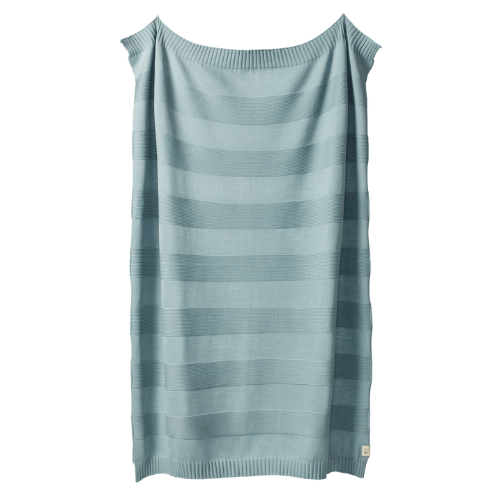 NATURE BABY - MERINO KNIT PEARL BLANKET BASSINET: POWDER BLUE 