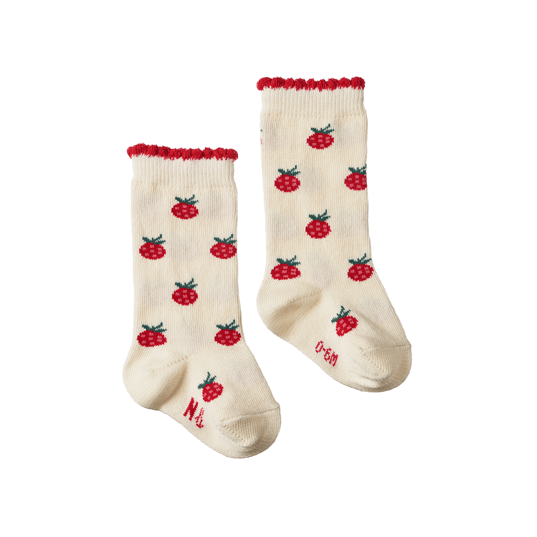 NATURE BABY - ORGANIC COTTON SOCKS: RASPBERRIES [sz:0-6 MTHS]