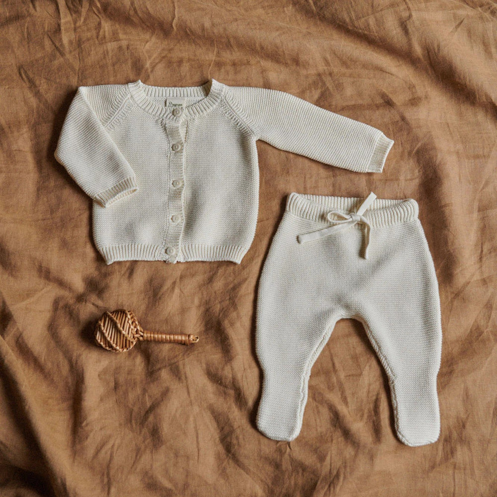 NATURE BABY - PEPI FOOTED ROMPERS: NATURAL [sz:NB]