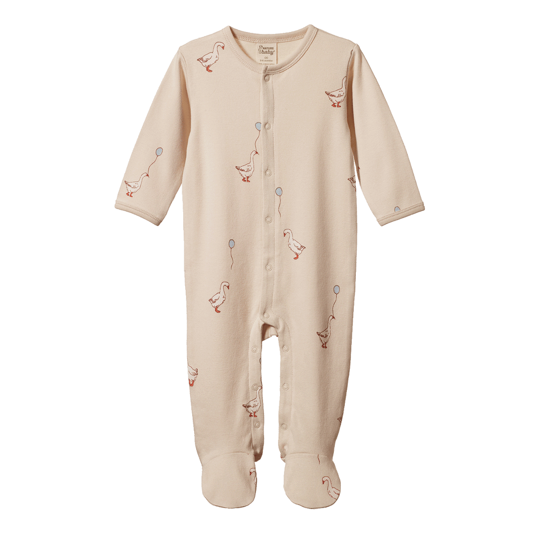 NATURE BABY - STRETCH & GROW: GOOSE LULLABY PRINT [sz:0-3 MTHS]