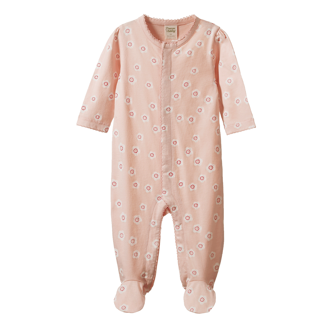 NATURE BABY - LUCY SUIT: FLORA STAMP ROSE DUST PRINT [sz:0-3 MTHS]