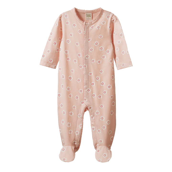 NATURE BABY - LUCY SUIT: FLORA STAMP ROSE DUST PRINT [sz:0-3 MTHS]