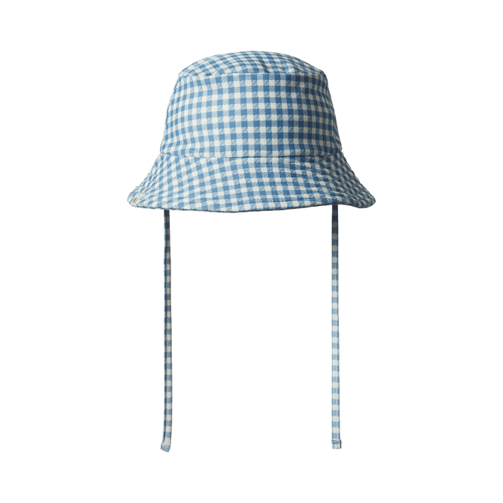 NATURE BABY - SPLASH SUNHAT: BLUE GINGHAM [sz:S - 0-6 MTHS]
