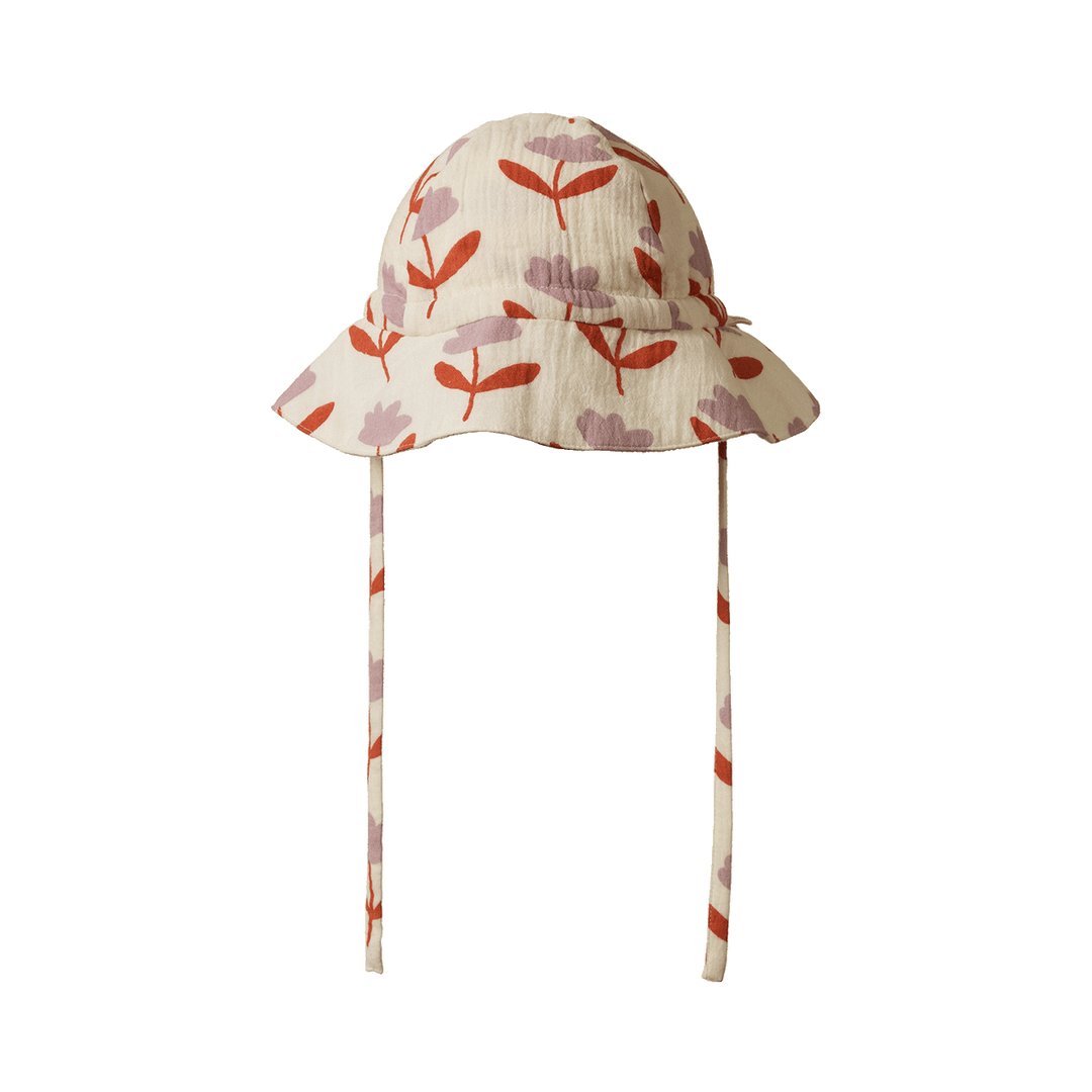 NATURE BABY - MUSLIN SUNHAT: FLEURETTE PRINT [sz:S - 0-6 MTHS]