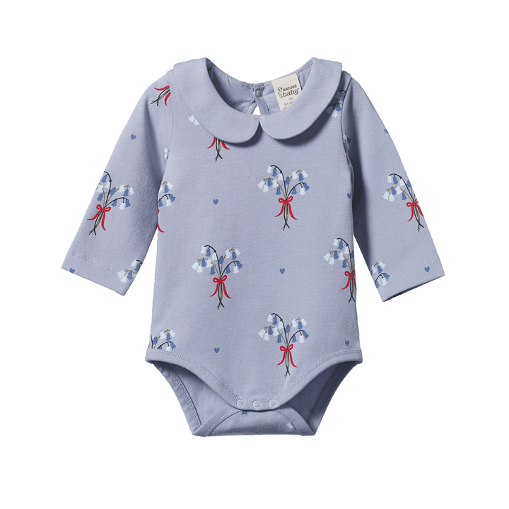 NATURE BABY - AGNES BODYSUIT: BLUEBELL PRINT [sz:0-3 MTHS]