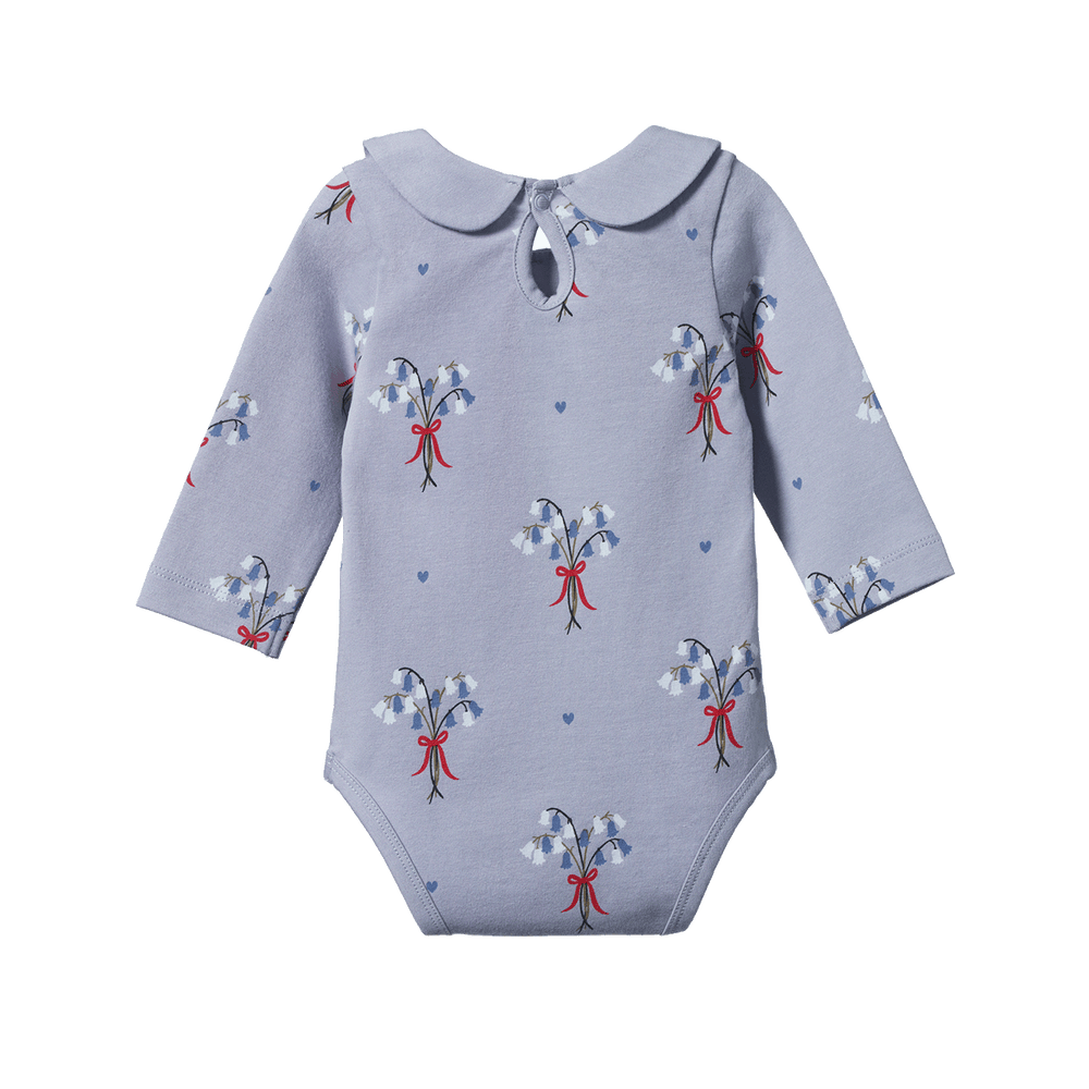 NATURE BABY - AGNES BODYSUIT: BLUEBELL PRINT [sz:0-3 MTHS]