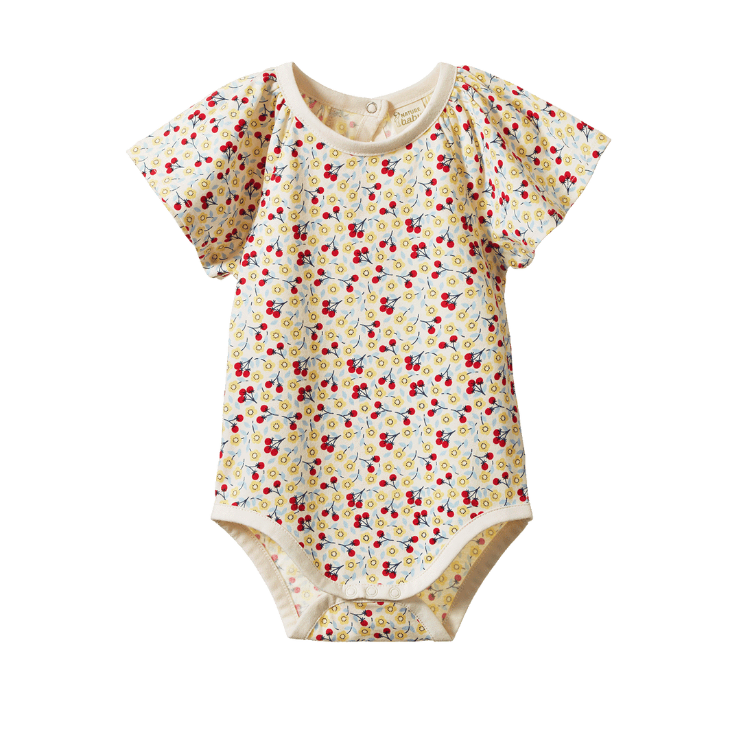 NATURE BABY - FAYE BODYSUIT: KITCHEN GARDEN PRINT [sz:0-3 MTHS]