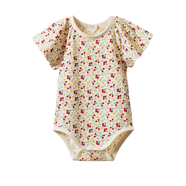 NATURE BABY - FAYE BODYSUIT: KITCHEN GARDEN PRINT [sz:0-3 MTHS]