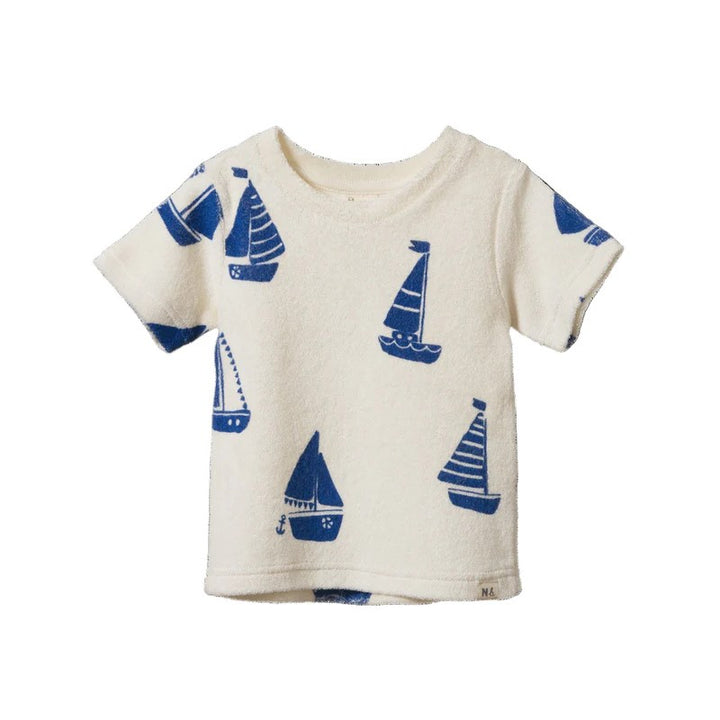 NATURE BABY - RIVER TEE TERRY: REGATTA PRINT [sz:6-12 MTHS]