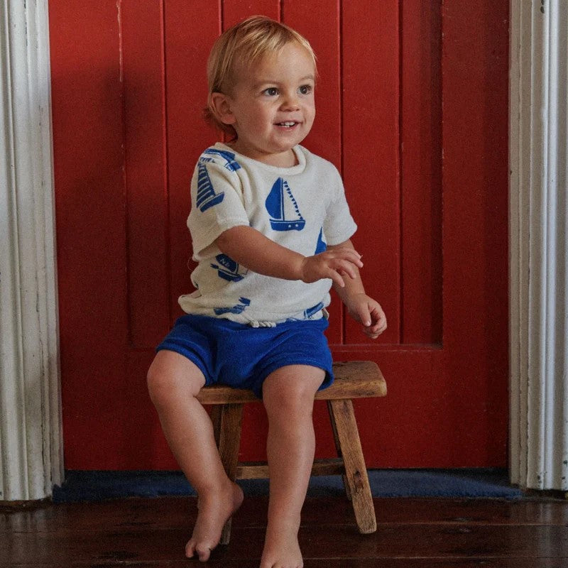 NATURE BABY - RIVER TEE TERRY: REGATTA PRINT [sz:6-12 MTHS]