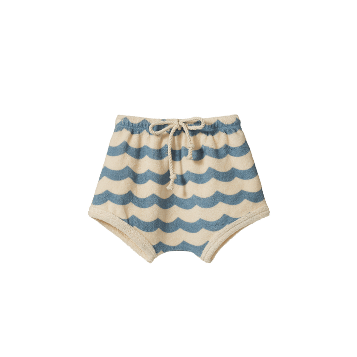 NATURE BABY - TERRY SHORT: WAVES PRINT [sz:0-3 MTHS]