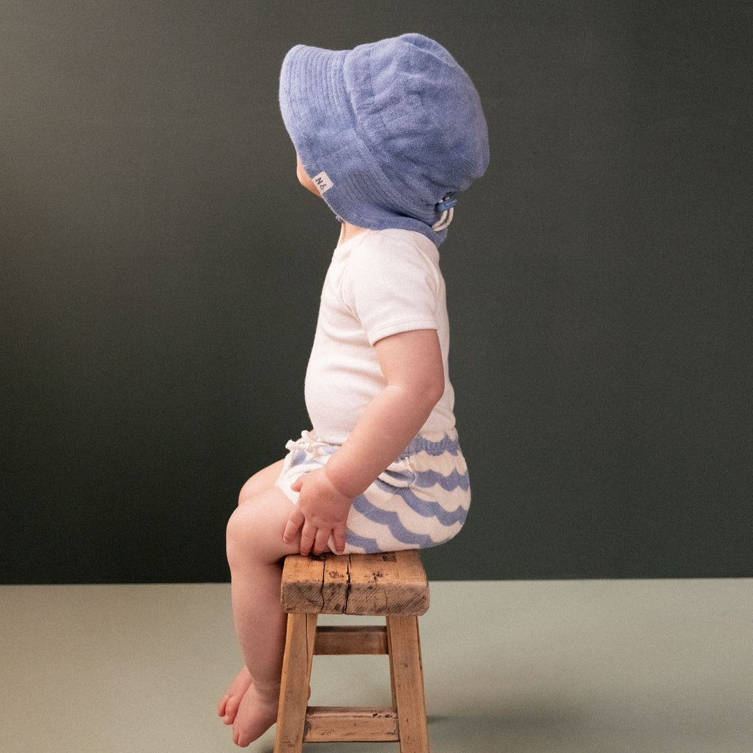 NATURE BABY - TERRY SHORT: WAVES PRINT [sz:0-3 MTHS]