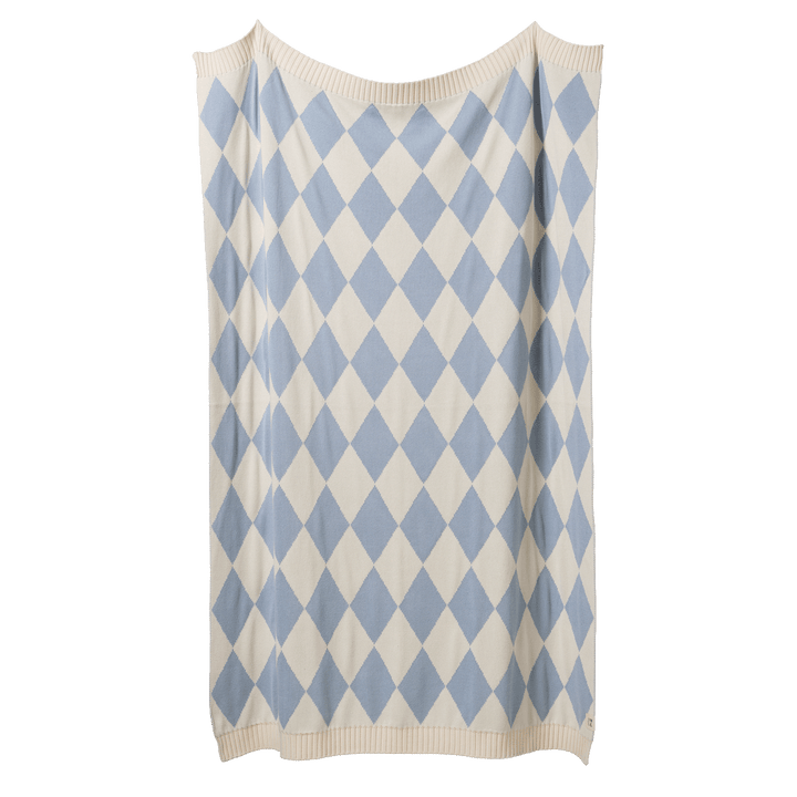 NATURE BABY - DUNE BASSINET BLANKET: CELESTIAL BLUE DIAMOND KNIT 