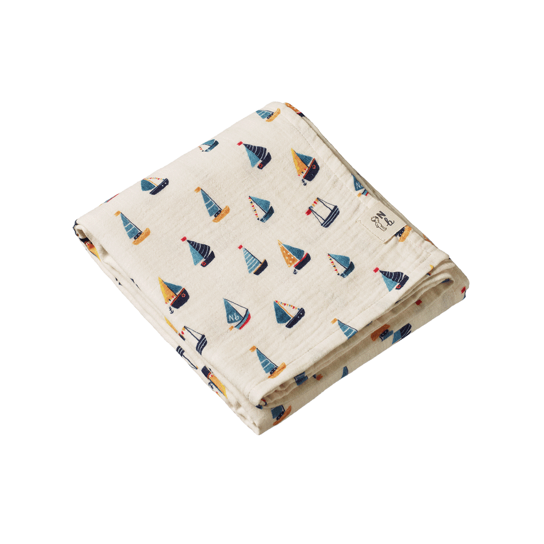 NATURE BABY - MUSLIN WRAP: REGATTA PRINT 