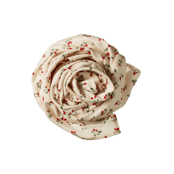 NATURE BABY - MUSLIN WRAP: STRAWBERRY BLUSH PRINT 