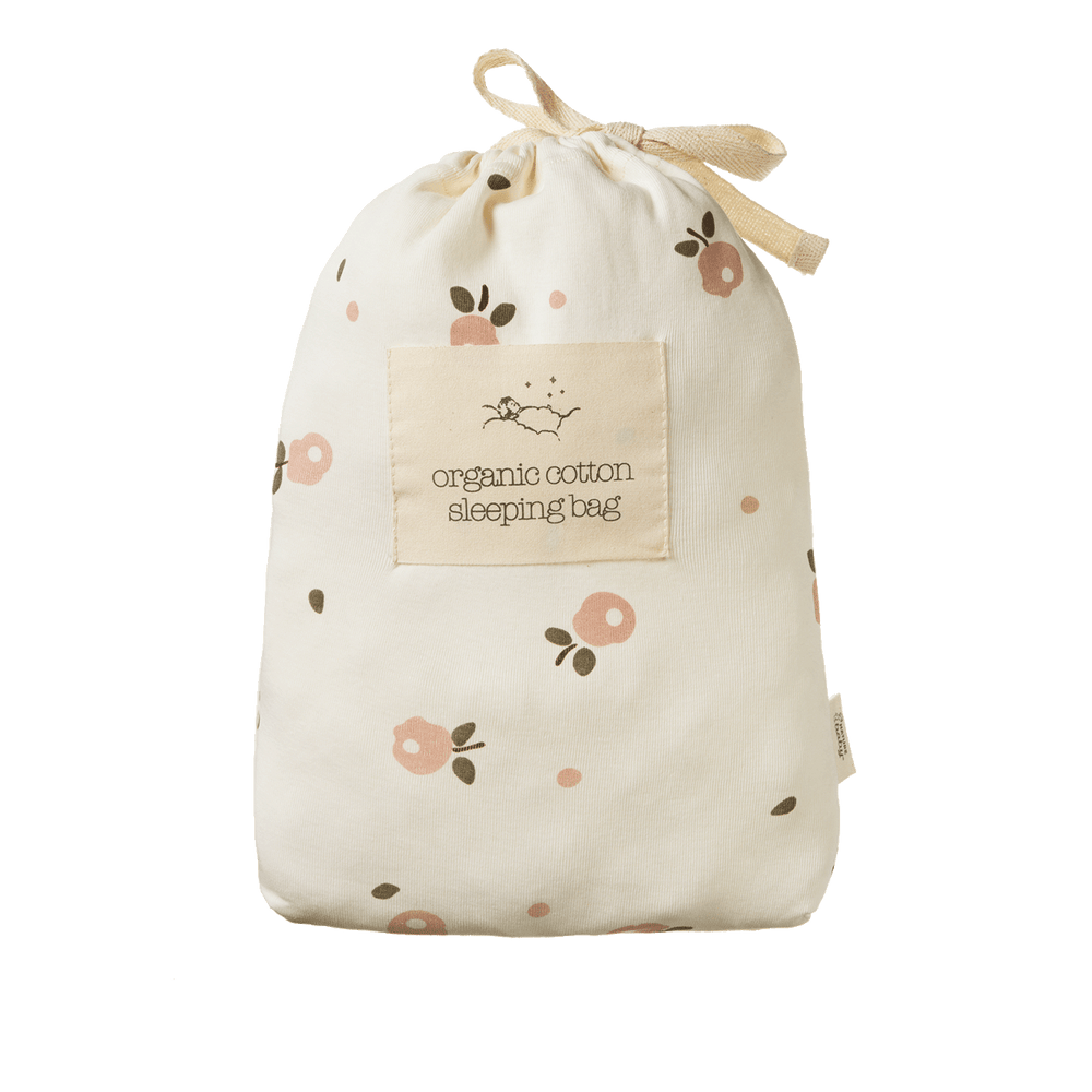 NATURE BABY - ORGANIC COTTON SLEEPING BAG: POSEY BLOSSOM ROSE PRINT [sz:3-24 MTHS]