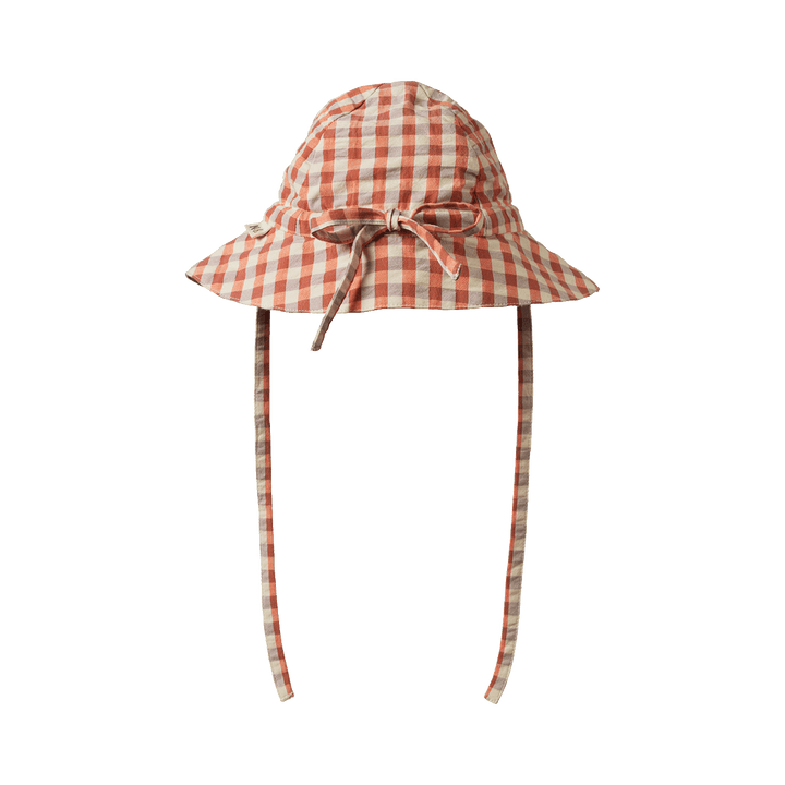 NATURE BABY - SUNHAT: DANDELION GINGHAM [sz:S - 0-6 MTHS]