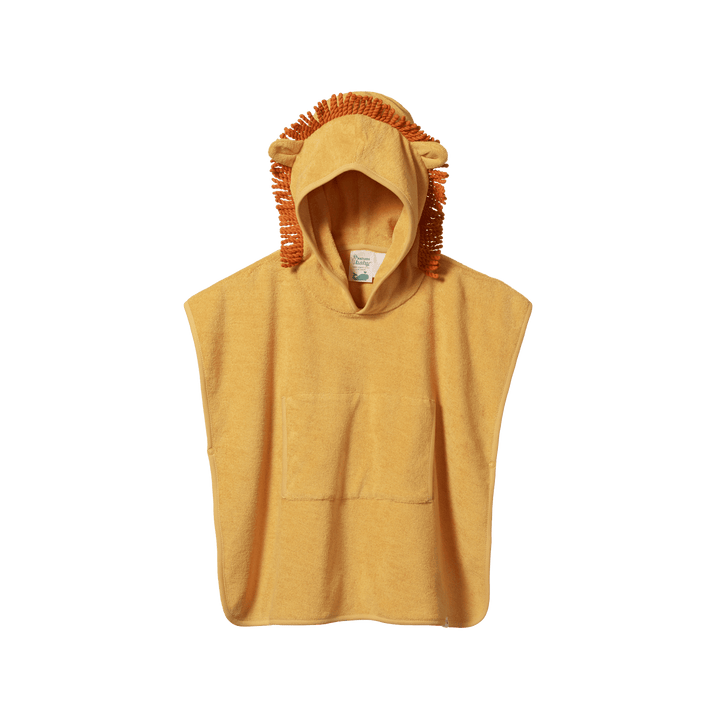 NATURE BABY - ORGANIC COTTON PONCHO TOWEL: GOLDEN LION [sz:1-2 YRS]