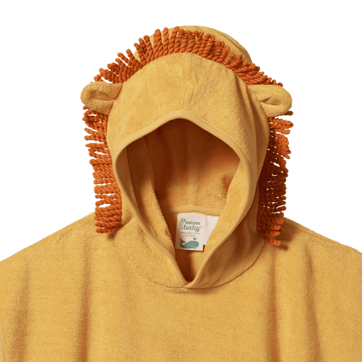 NATURE BABY - ORGANIC COTTON PONCHO TOWEL: GOLDEN LION [sz:1-2 YRS]