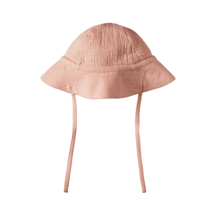 NATURE BABY - MUSLIN SUNHAT:ROSE DUST [sz:S - 0-6 MTHS]