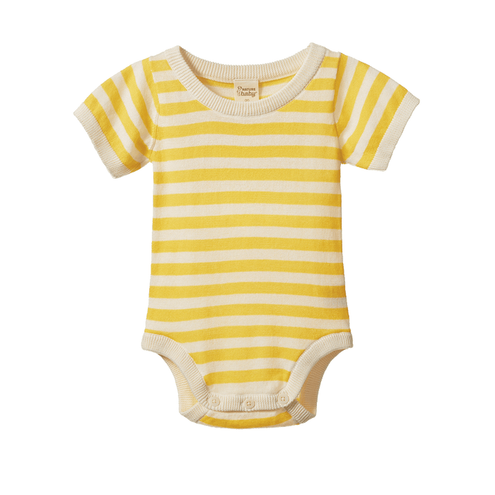 NATURE BABY - REN BODYSUIT: SUNNY SEA STRIPE [sz:0-3 MTHS]