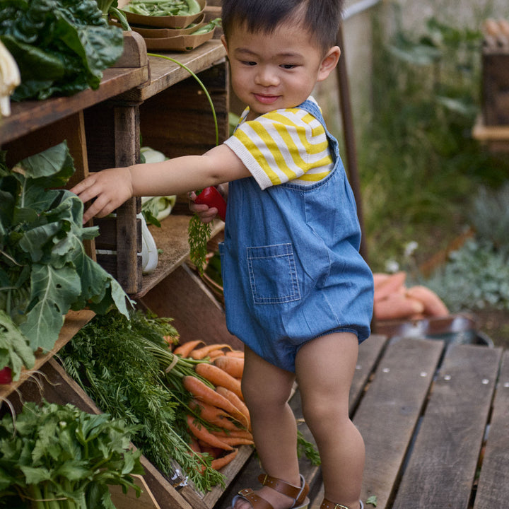 NATURE BABY - REN BODYSUIT: SUNNY SEA STRIPE [sz:0-3 MTHS]