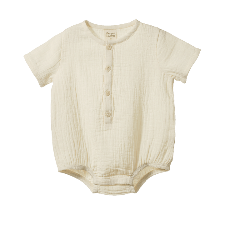 NATURE BABY - MONTY SUIT MUSLIN: NATURAL [sz:0-3 MTHS]