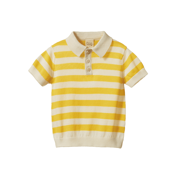 NATURE BABY - STEVIE POLO: SUNNY BOLD STRIPE [sz:6-12 MTHS]