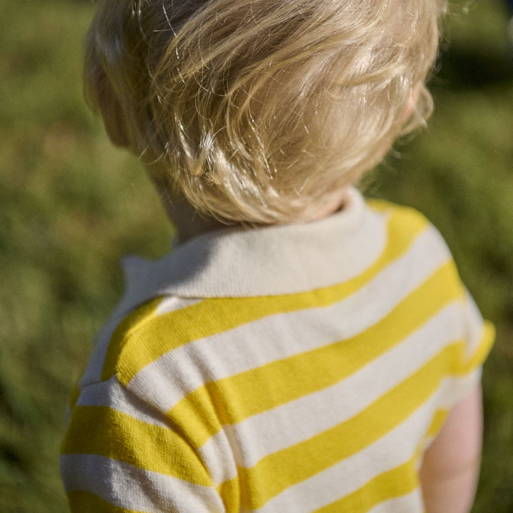 NATURE BABY - STEVIE POLO: SUNNY BOLD STRIPE [sz:6-12 MTHS]