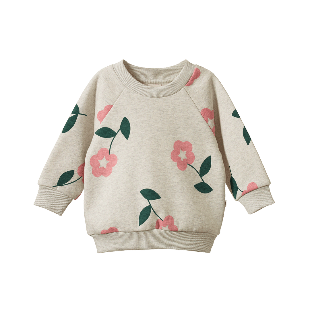 NATURE BABY - EMERSON SWEATER: PRIMROSE PRINT [sz:6-12 MTHS]