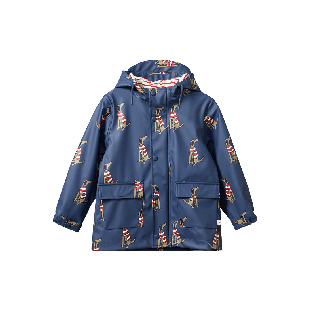 NATURE BABY - RAINCOAT: BEST FRIEND INDIGO PRINT [sz:1-2 YR]