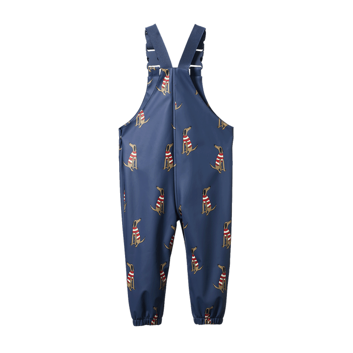 NATURE BABY - SPLASH OVERALLS: BEST FRIEND INDIGO PRINT [sz:1-2 YRS]
