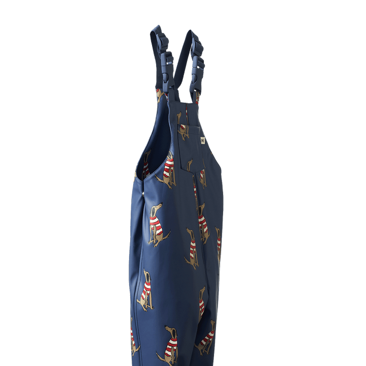 NATURE BABY - SPLASH OVERALLS: BEST FRIEND INDIGO PRINT [sz:1-2 YRS]