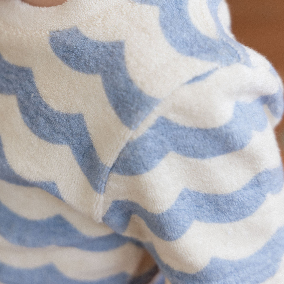 NATURE BABY - RIVER TEE TERRY: WAVES PRINT [sz:6-12 MTHS]